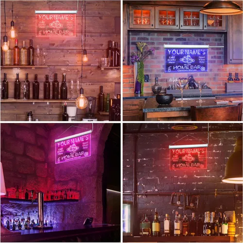 Miniatura 4 de ADVPRO Letrero de neón LED de un solo color personalizado con tu nombre para bar casero de cerveza con año de establecimiento 16 x 12 pulgadas Azul