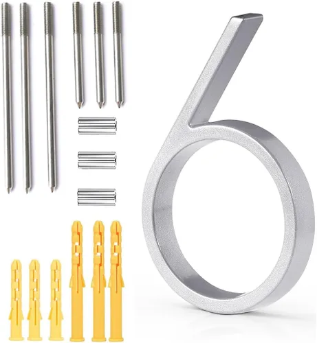 Miniatura 39 de Número de casa flotante de 5'', números de casa modernos - aleación de zinc, número de dirección de casa con exquisito proceso de dibujo - dorado
