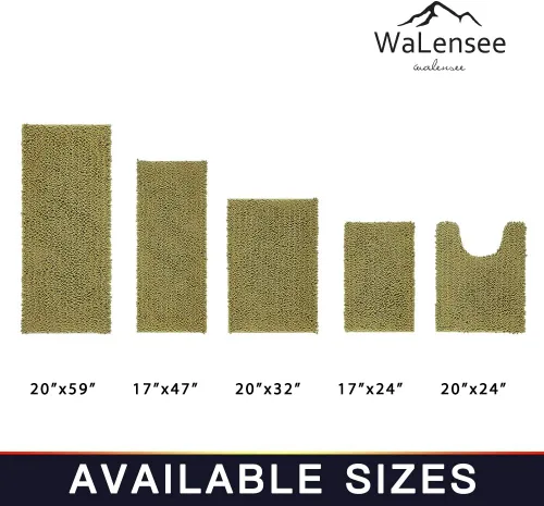 Miniatura 313 de Walensee Alfombra de baño antideslizante (24x17 pulgadas, rosa polvoriento) absorbente de agua, súper suave, lanuda de felpilla, lavable a máquina