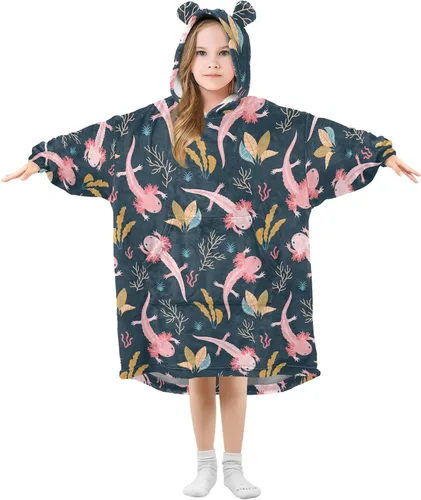 Miniatura 31 de Mantas portátiles para niños, súper suaves, cálidas y acogedoras, sudadera con capucha de gran tamaño, regalos para niños de 3 a 14 años, niñas