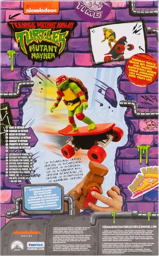 Miniatura 9 de Tortugas Ninja Mutantes Adolescentes Juguetes, Raphael Half Pipe RC Vehículo de Patineta con Trucos, Control Remoto de 2.4 GHz Juguetes de Tortugas
