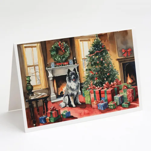 Miniatura 82 de Caroline's Treasures DAC2753GCA7P Paquete de 8 tarjetas de felicitación navideña acogedora de Husky siberiano Tarjetas en blanco con sobres