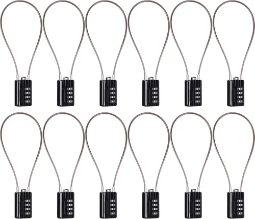 Miniatura 10 de SEPOX® Candado de Combinación de 4 Dígitos Reiniciable Versátil Twins con Cable Extremadamente Largo – Contraseña Personalizada, Cable de Acero