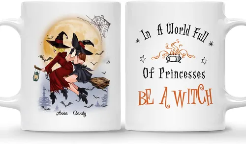 Miniatura 11 de Gossby Taza de café personalizada con texto en inglés "Always Sister", regalo personalizado para hermana con diseño, nombre, taza de Halloween
