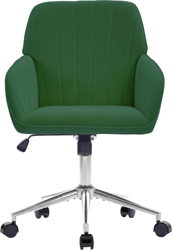 Miniatura 17 de YITAI Silla de escritorio giratoria de terciopelo de 360°, moderno sillón de oficina en casa con base dorada y ruedas para tocador, cómoda silla