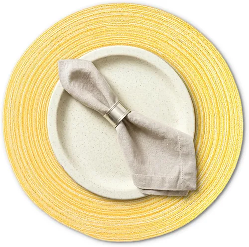 Miniatura 9 de AHHFSMEI Juego de 6 manteles individuales redondos trenzados para mesas de comedor, tejidos naturales, resistentes al calor, 15 pulgadas (beige)
