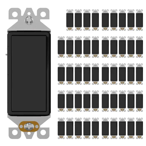 Miniatura 23 de AIDA Paquete de 1 interruptor de luz basculante Decora de 3 vías, interruptores de luz eléctricos con conexión a tierra automática de 15 amperios