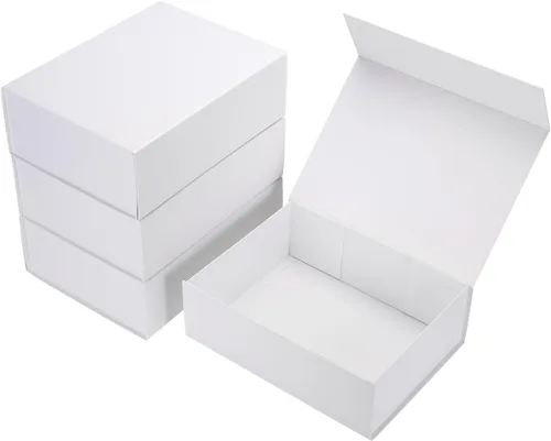 Miniatura 26 de Paquete de 4 Cajas de Regalo de 12x6x4 Pulgadas con Tapas de Cierre Magnético, Caja Negra Magnética para Boda, Propuesta de Padrinos y Damas