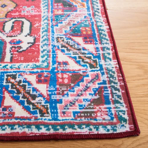 Miniatura 5 de SAFAVIEH Tucson Collection - Alfombra lavable de 2 pies 6 pulgadas x 8 pies, beige y gris, antideslizante, ideal para zonas de alto tráfico en sala