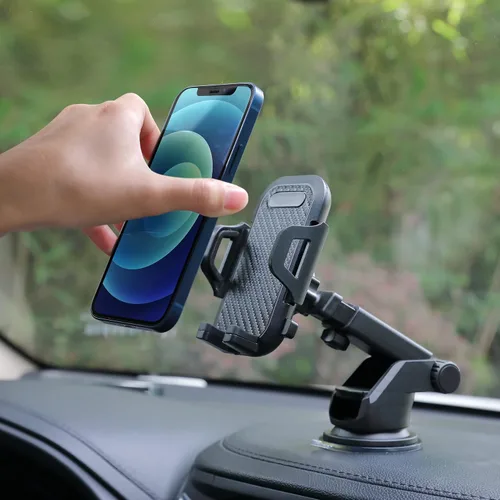 Miniatura 3 de LAX Gadgets Soporte de teléfono para automóvil, negro, compatible con iPhone 13, 12, 11, Samsung Galaxy S20, S10, Note10, dispositivos