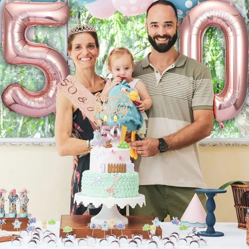 Miniatura 92 de Decoraciones de cumpleaños de 30 años para ella, banda y corona de cumpleaños de 30 años, adorno para pastel de cumpleaños y velas, tarjeta