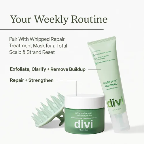 Miniatura 2 de Divi Clarifying Scalp Reset Shampoo and Whipped Repair Treatment Mask Set, limpieza profunda, control de aceite, reparación de bonos