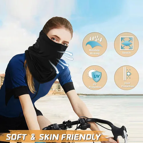 Miniatura 4 de Paquete de 6 polainas para el cuello, bandana facial: máscara de cocodrilo refrescante, cubierta facial, bufanda para el cuello