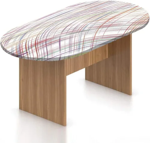 Miniatura 11 de XISUNYA Mantel ajustable ovalado de poliéster elástico colorido, mantel ajustable con estampado de acuarela de follaje floreciente