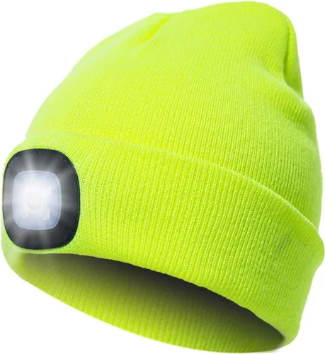 Miniatura 7 de CENSGO Gorro unisex con luz LED recargable por USB, regalos para papá, padre, hombres, marido, cálido gorro de punto