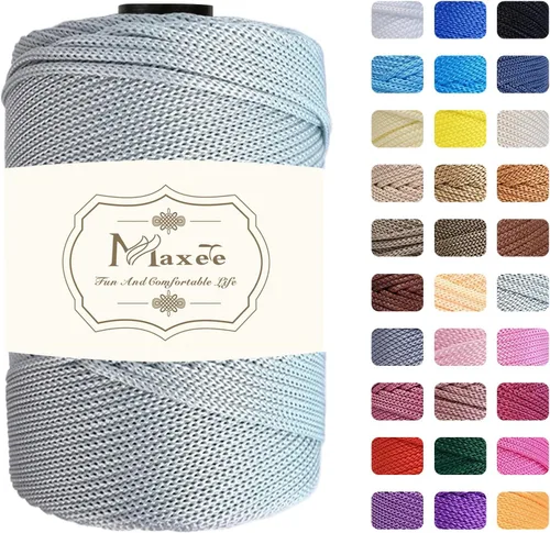 Miniatura 77 de Cordón de macramé premium de poliéster 3 mm × 218 yardas, cordón de macramé 100% polipropileno de 3 mm, ideal para crochet, colgadores de pared, 30