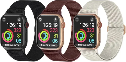 Miniatura 15 de Correas de nailon para Apple Watch unisex – iWatch 1/2/3/4/5/6/7/8/9/SE/Ultra 2 correas para 1.496 in/1.575 in/1.614 in/1.654 in/1.732 in/1.772