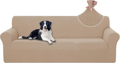 Miniatura 62 de U-NICE HOME Funda elástica para sofá, lavable, protector de muebles para sofá de 3 cojines, apta para mascotas (sofá, gris)