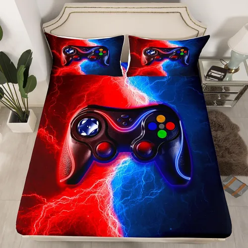 Miniatura 13 de Erosebridal - Juego de sábanas con mapa mundial tamaño TwinXL, juego de ropa de cama azul para niños y niñas, sábana bajera con mapa de varios