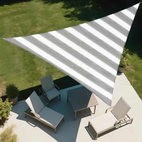 Miniatura 14 de SunnyRoyal Toldo parasol triangular de 8 x 8 x 8 pies con bloqueo UV, para patio, jardín, piscina (turquesa)