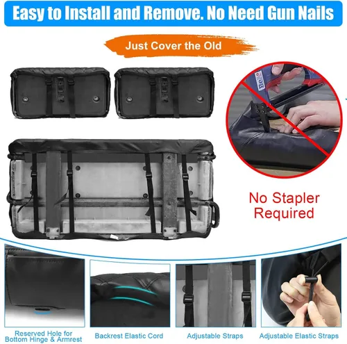 Miniatura 3 de Cubiertas de asiento para carritos de golf LEAPGOMAX delanteras para carritos de golf Yamaha G2 G8 G9 G11 G14 G16 G19 G20 G22 hechas de cuero marino