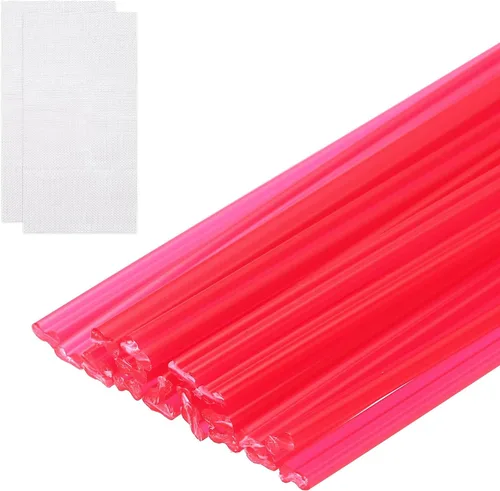 MECCANIXITY 20 varillas de soldadura de plástico, tiras de reparación de soldadura PP de 20 pulgadas con malla de refuerzo para parachoques de Rojo