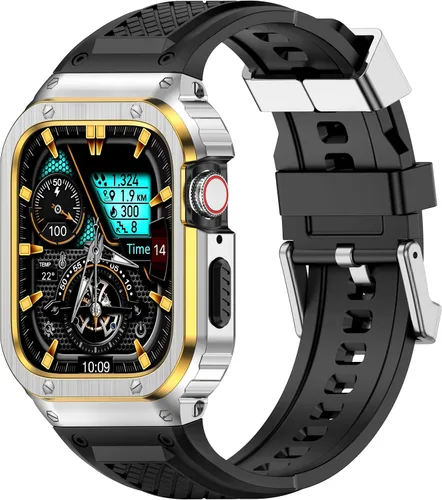 Miniatura 9 de Correa Deczone con caja de acero inoxidable compatible con Apple Watch Series SE 3 2 1/6 5 4 44mm, correa Series 3 2 1 42mm, correa iwatch de metal