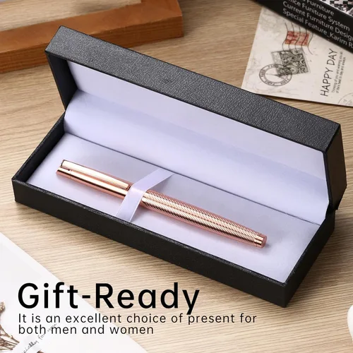 Miniatura 2 de Rollerball - Bolígrafos de tinta líquida para mujer, caja de lujo, tinta negra, bolígrafo recargable para oficina ejecutiva, profesional, regalo