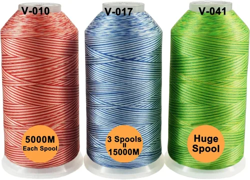 Miniatura 33 de New brothreads - 40 opciones - Varios paquetes de colores surtidos de hilo de poliéster para máquina de bordar, carrete grande de 5000 m para todas