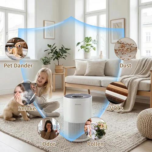 Miniatura 2 de Purificadores de aire para dormitorio y hogar, purificador de aire con cubierta de monitor de calidad del aire PM 2.5 de hasta 1235 pies cuadrados