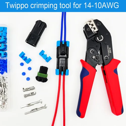 Miniatura 6 de Herramienta de crimpado con trinquete, herramienta de crimpado de alambre de trinquete para conectores de terminal de barril abierto, herramienta