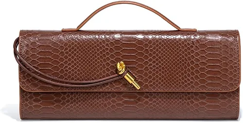 Miniatura 15 de Bolso de mano de cuero de moda para mujer, bolso de mano cruzado con estampado de cocodrilo