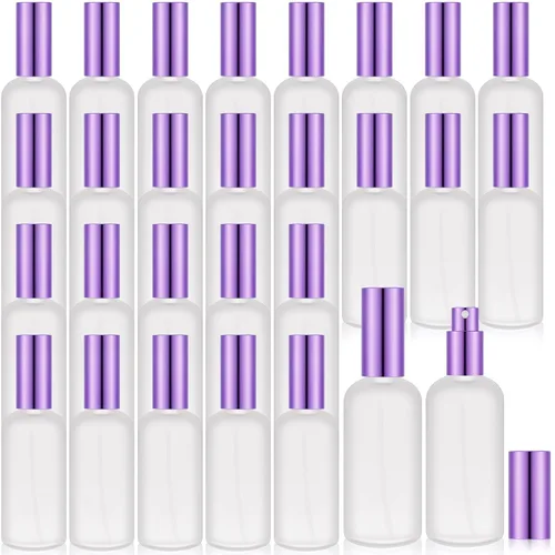 Miniatura 10 de Roshtia 30 Pcs 0.33 oz/ 10 ml Beech Wood Color Glass Spray Bottle Refillable Perfume Atomizer Clear Decorative Empty Bottles with Fine Mist Sprayer