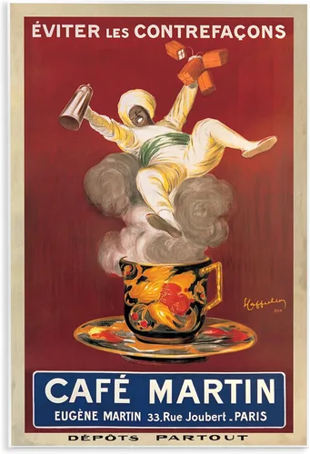 Stupell Industries Café Martin - Póster vintage, diseño de Marcello Dudovich Art, 10 x 15 pulgadas, placa de pared