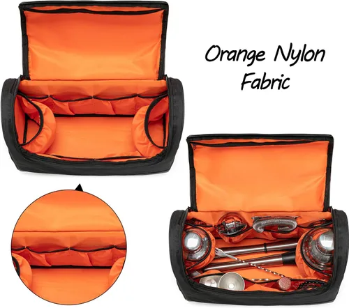 Miniatura 2 de CURMIO Bolsa para kit de barman, bolsa de transporte portátil de viaje con mango de goma para juego de herramientas de bar, para el hogar