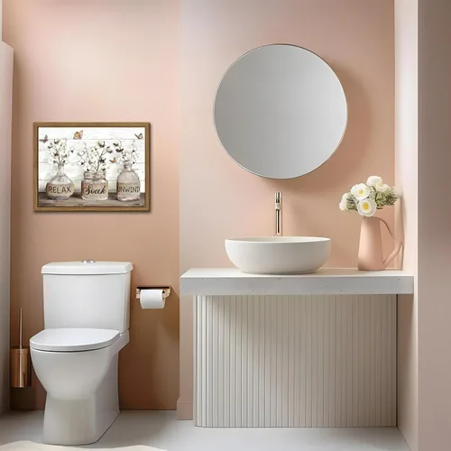Miniatura 2 de Decoración de Pared de Baño de Granja, Lienzo de Algodón Rústico Enmarcado, Pintura de Decoración de Pared, Carteles Modernos de Arte de País