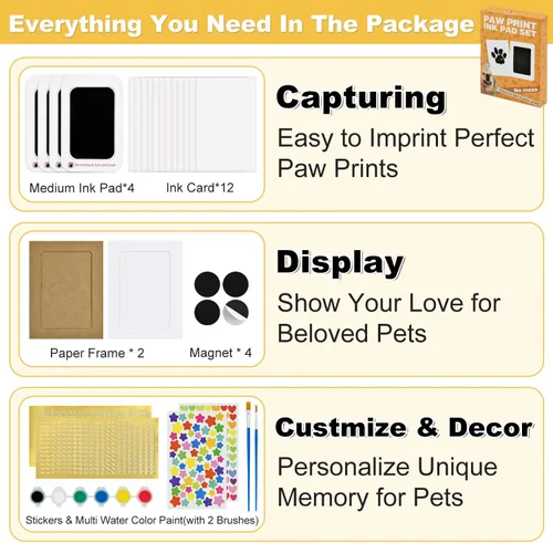 Miniatura 6 de Kit de impresión de patas para perros, kit de impresión de huellas de perro, kit de impresión de huellas de mascotas, kit de impresión de nariz
