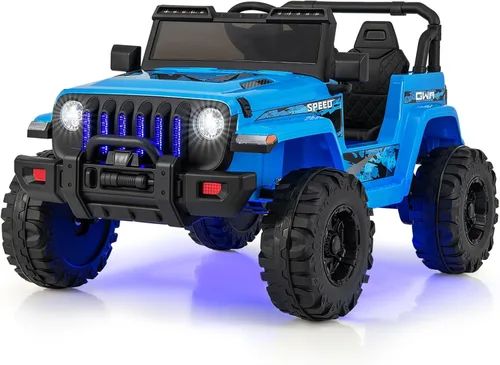OLAKIDS Camión de paseo para niños, vehículo eléctrico de 12 V con control remoto, automóvil para niños pequeños a batería con música, bocina, 3 Azul