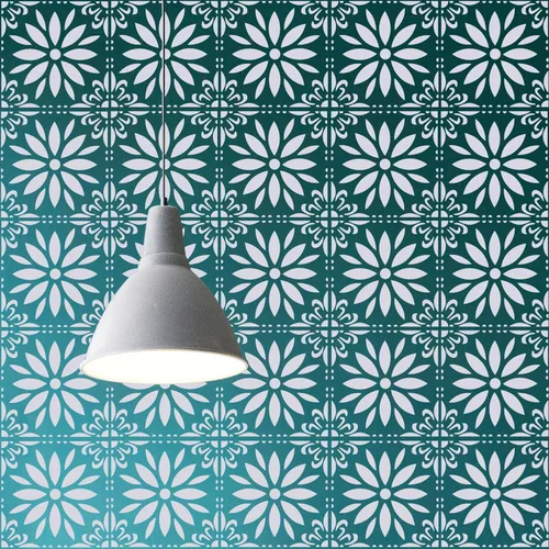 Miniatura 6 de Plantillas grandes de azulejos de piso de 12 x 12 pulgadas, plantilla de mandala reutilizable, plantilla de girasol, plantilla de piso de concreto