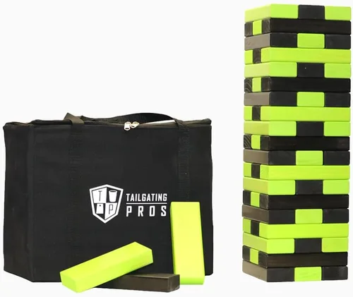 Miniatura 34 de Tailgating Pros Maderas Gigantes Premium que se Derrumban con Estuche de Transporte – ¡Elige los Colores de tu Equipo! Juego Gigante para Patio al