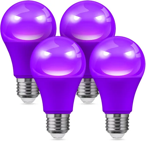 Miniatura 10 de L LOHAS LED Bombillas LED, Bombilla de Luz Ámbar para Ayuda del Sueño, A19 9W (Equivalente a 60 Vatios), Bloqueo de Luz Azul, Bombillas Regulables