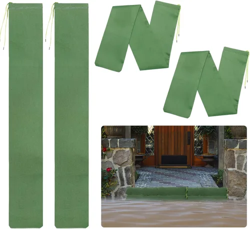 4 bolsas de arena de 3 x 6 pulgadas de largo para inundaciones – Tubo de lona gruesa para protección contra inundaciones con banda elástica, tubo