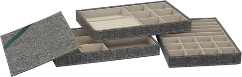 Miniatura 4 de Household Essentials Organizador de joyas de grafito con tapa extraíble