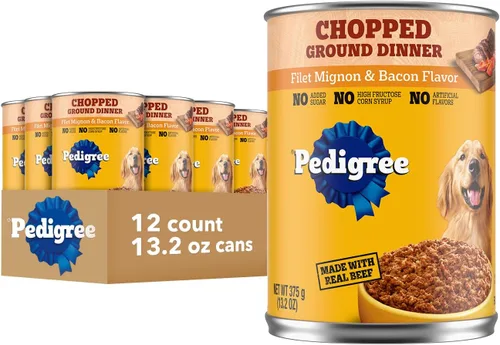 Miniatura 17 de Pedigree Picado molido comida húmeda suave para perros adultos con cena de carne T-Bone, comida enlatada para perros, latas de 13.2 onzas, 12