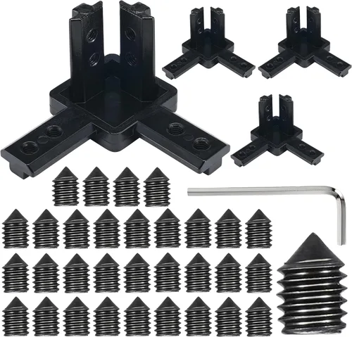 Miniatura 12 de BELLA BAYS 40Series 10Sets de conector interior negro en forma de L, conector de esquina oculta, accesorios de extrusión de aluminio 4040