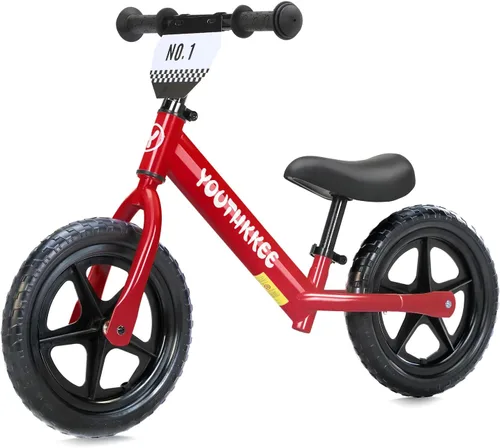 Miniatura 10 de Bicicleta de equilibrio de 12 pulgadas para niños de 1 a 3 años, bicicleta sin pedales con asiento ajustable sin herramientas, montaje rápido, Azul