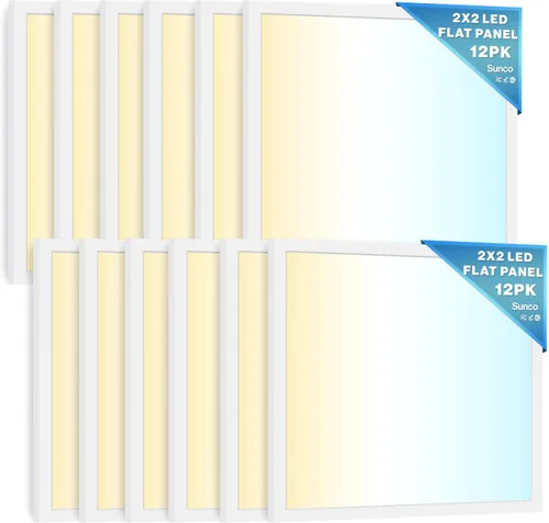 Miniatura 9 de Sunco - Paquete de 12 lámparas LED de panel plano de 2 x 4, 6500 LM, características seleccionables, 30 W/40 W/50 W, 4000 K/5000 K/6000 K, regulable