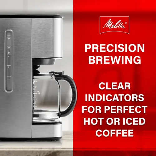 Miniatura 6 de Melitta Aroma Serie Cafeteras de Goteo Programables Parent (Aroma Tocco Plus Negro y Acero Inoxidable 12 Tazas) con Paquete de 5 Filtros de Café
