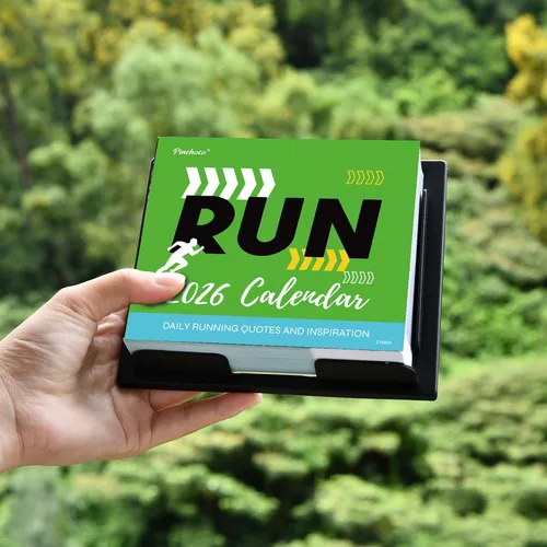 Miniatura 7 de Pinchoco Calendario diario de escritorio 2026, calendario de escritorio 2026, equipo de correr, 5.85 x 4.85 pulgadas, citas diarias de correr e