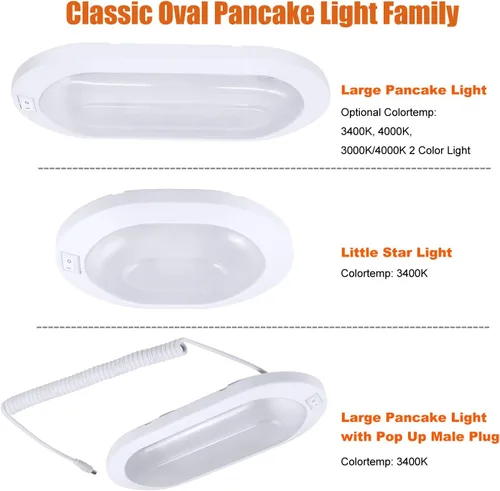 Miniatura 6 de Facon - Juego de 2 accesorios de luz LED para RV de 12 V, luz de techo con interruptor - DDS01-008, luz interior de 12 voltios para autocaravanas